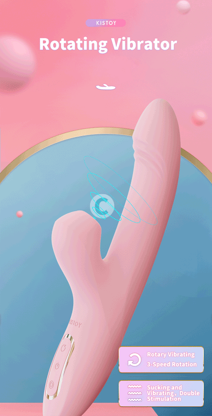 Kistoy Sucking Vibrators For Women Double Head Powerful Vibrating Dildo Clit Sucker Heating Vagina Massager