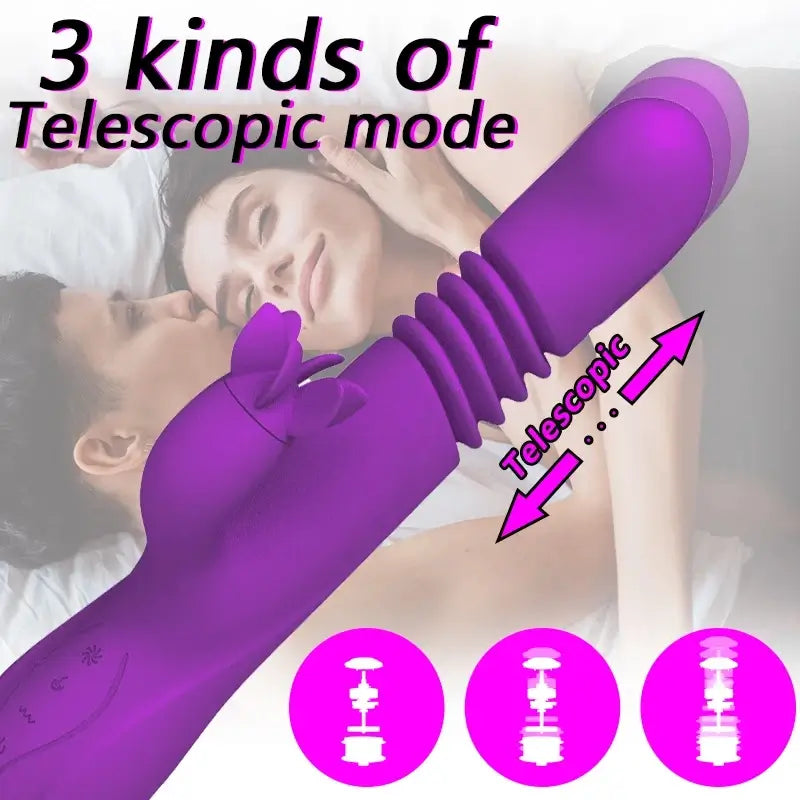 Aiya – 7 Rotating 3 Vibration Telescopic Heating Vibrator for Clitoral and G-spot Stimulation