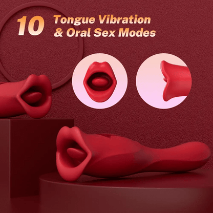Nibbler 2-Biting Mouth Vibrating Tongue Clit Stimulator G-spot Vibrator