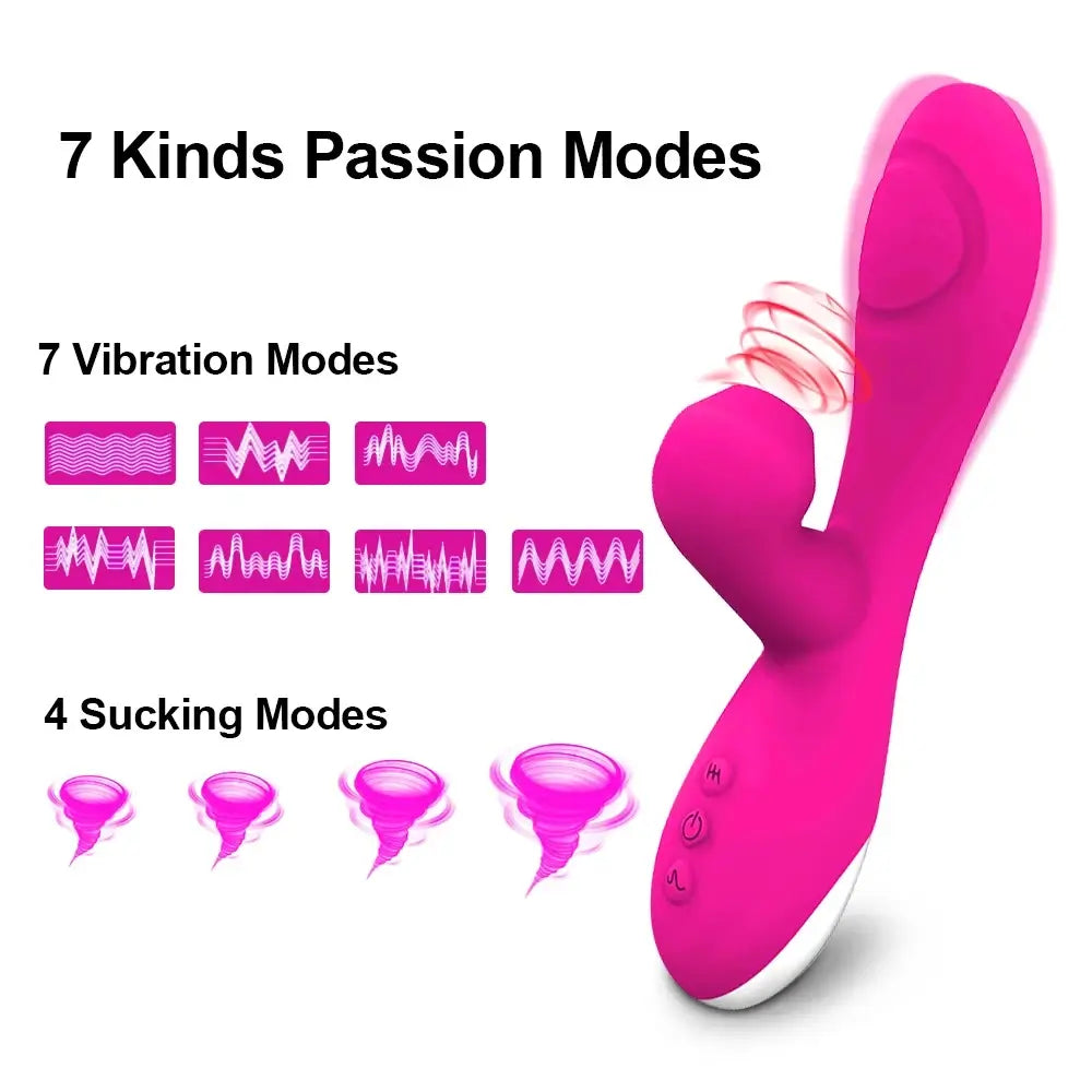 ALIVE CARIBBEAN SHINE G-SPOT PULSATING + CLITORAL SUCKING VIBRATOR WITH FLEXIBLE SHAFT