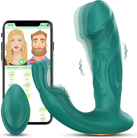 Freya – 3 IN 1 Wearable Remote Vibrator with 9 Rabbit Clit Vibrator &amp; 9 Thrusting Dildos G Spot Vibrator