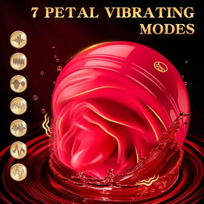 Genesis – 7 Tongue Licking &amp; Vibrating Anal Nipple Clitoral Stimulator Rose Sex Toy Vibrator