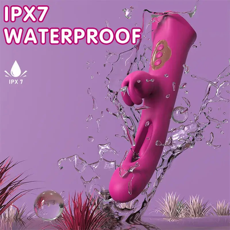 Jasmina – 4 IN 1 Licking Vibrating Flapping Clit Nipple Anal Stimulation Rabbit Stimulator
