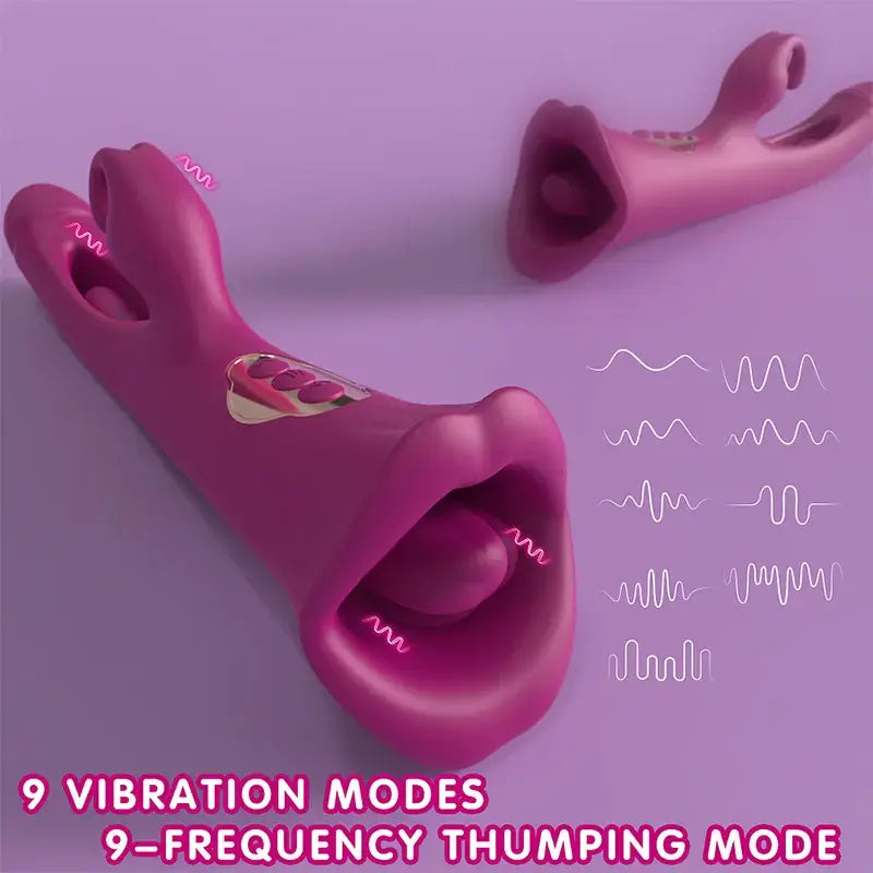 Jasmina – 4 IN 1 Licking Vibrating Flapping Clit Nipple Anal Stimulation Rabbit Stimulator