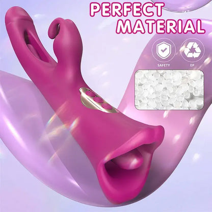 Jasmina – 4 IN 1 Licking Vibrating Flapping Clit Nipple Anal Stimulation Rabbit Stimulator