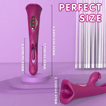 Jasmina – 4 IN 1 Licking Vibrating Flapping Clit Nipple Anal Stimulation Rabbit Stimulator