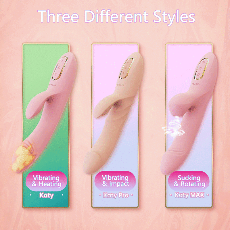 Kistoy Sucking Vibrators For Women Double Head Powerful Vibrating Dildo Clit Sucker Heating Vagina Massager