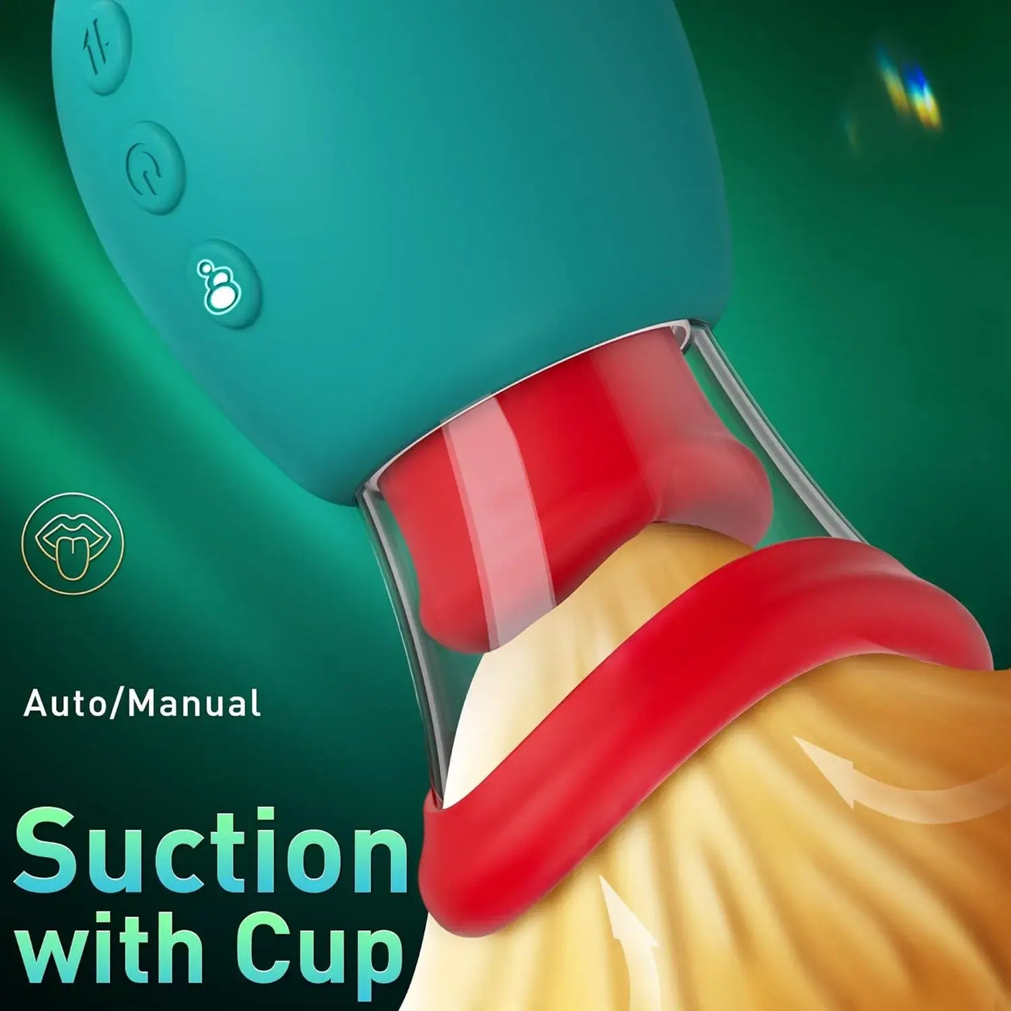 Lola – 4 IN 1 Rose Sex Toy Licking Vibrator with 10 Mouth Kissing Vibrations &amp; 3 Auto/Manual Suction