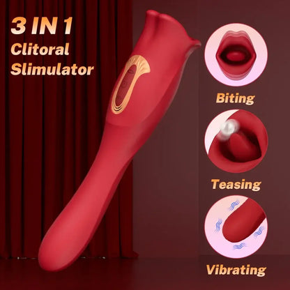 Melissa – Biting Mouth Tongue Vibrator Clit &amp; G-spot Stimulator