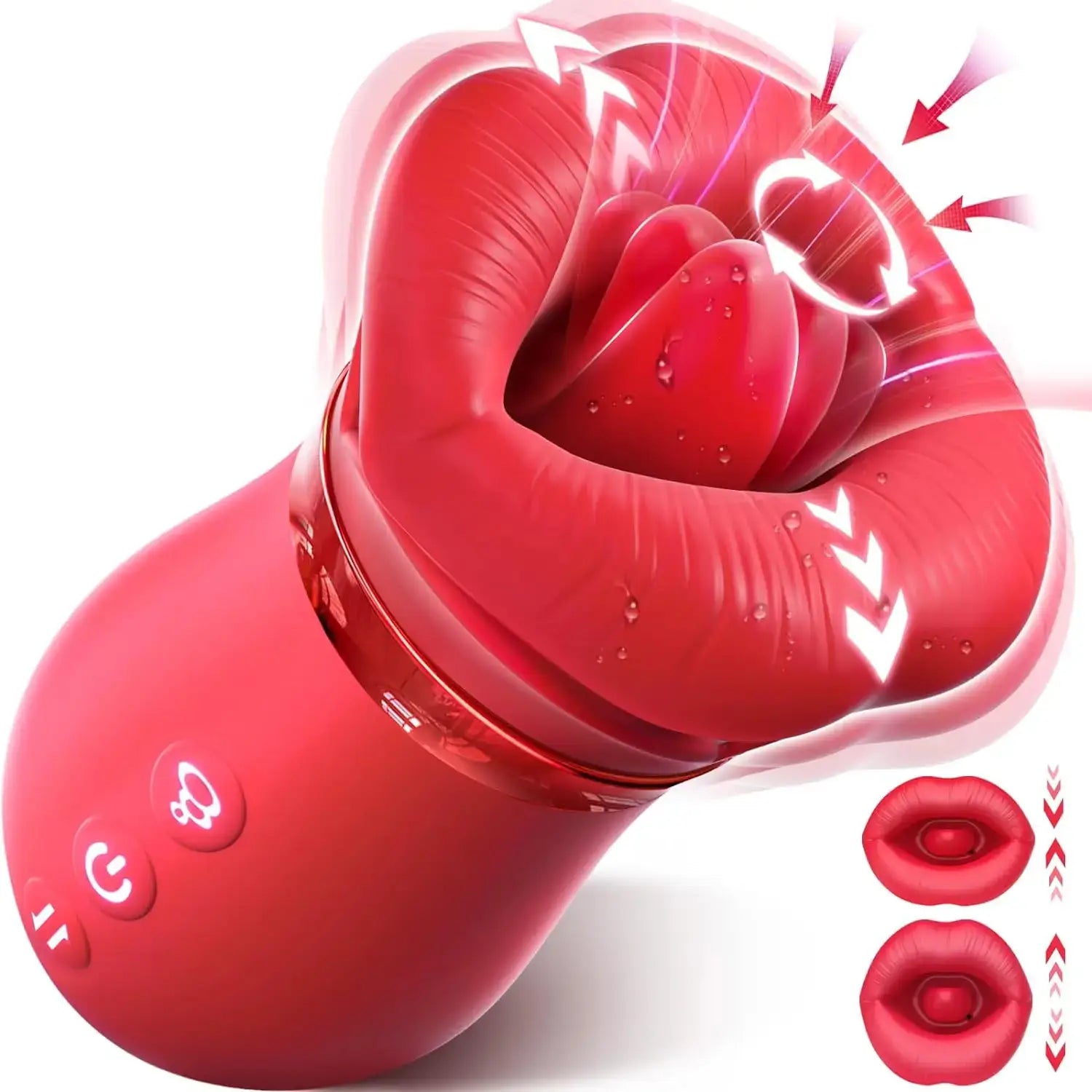 Nevaeh – 4IN1 Mouth Sucking Vibrator 10 Tongue Licking 3 Auto &amp; 1 Manual Sucking Clit Nipple G Spot Vibrators