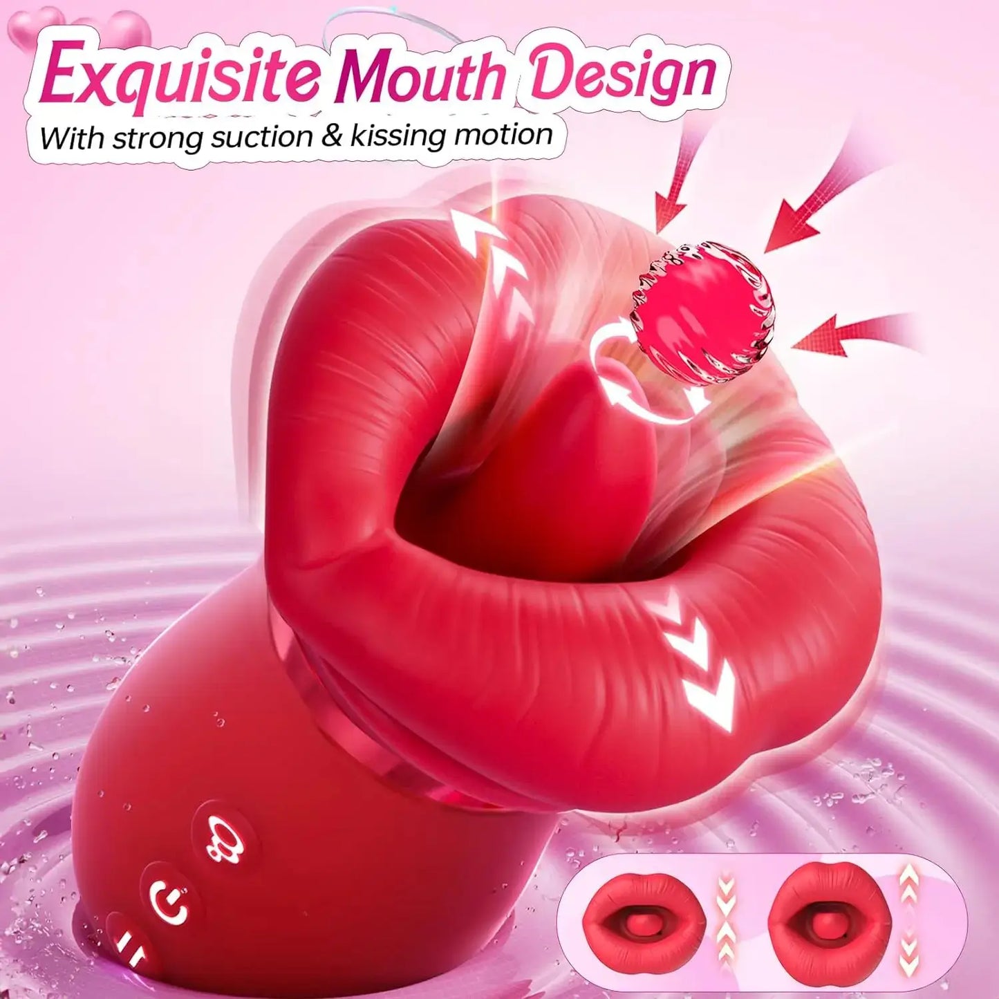 Nevaeh – 4IN1 Mouth Sucking Vibrator 10 Tongue Licking 3 Auto &amp; 1 Manual Sucking Clit Nipple G Spot Vibrators