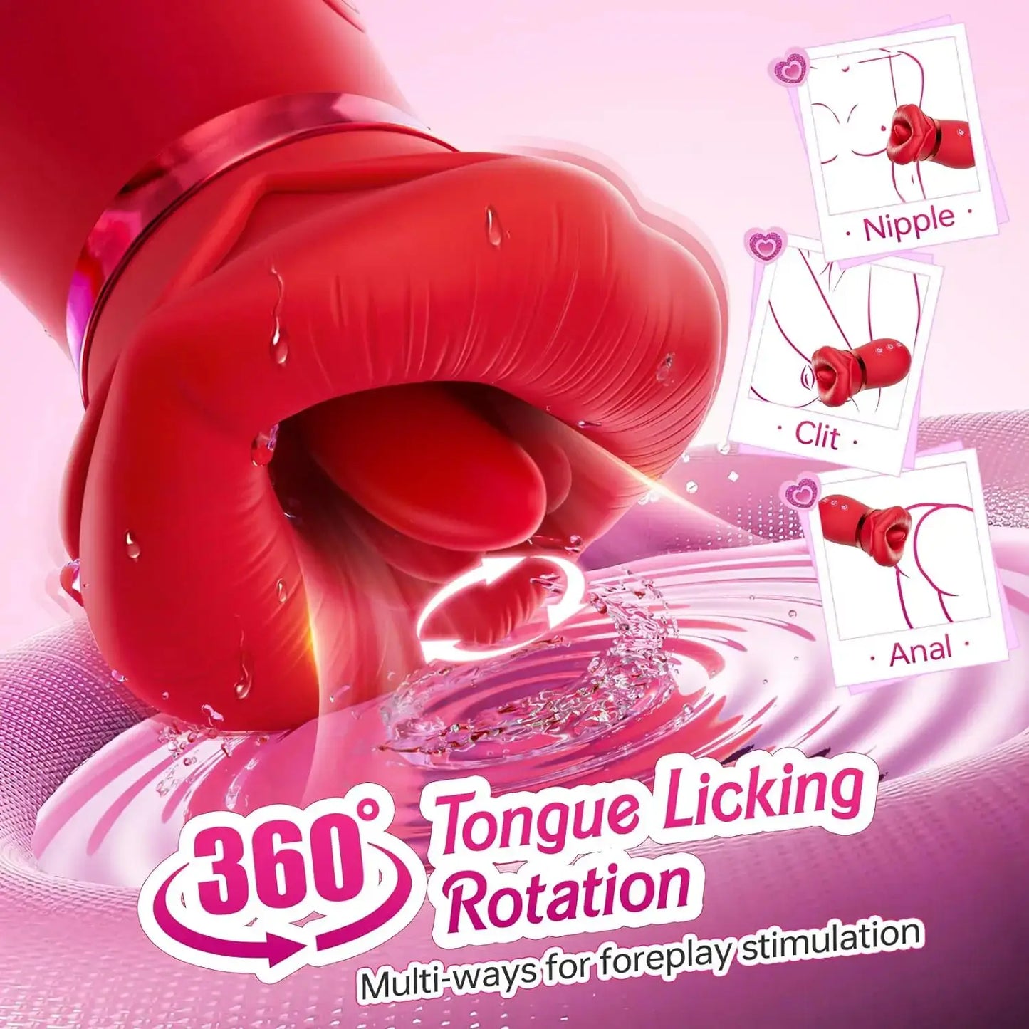 Nevaeh – 4IN1 Mouth Sucking Vibrator 10 Tongue Licking 3 Auto &amp; 1 Manual Sucking Clit Nipple G Spot Vibrators