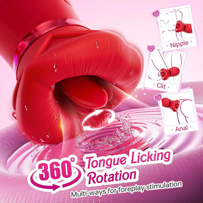 Nevaeh – 4IN1 Mouth Sucking Vibrator 10 Tongue Licking 3 Auto &amp; 1 Manual Sucking Clit Nipple G Spot Vibrators