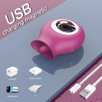 Paulina – 2 in 1 Licking &amp; Vibrating Tongue Vibrator&amp; Nipples Clitoral Stimulator Rose Vibrator