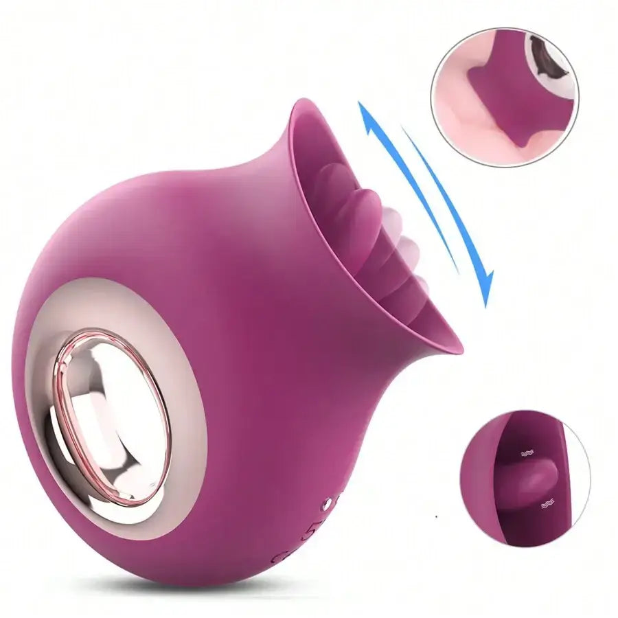 Paulina – 2 in 1 Licking &amp; Vibrating Tongue Vibrator&amp; Nipples Clitoral Stimulator Rose Vibrator