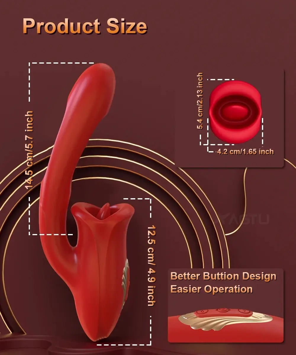 Amara – G Spot Flapping Vibrator with Kissing Function &amp; Vibrating Tongue