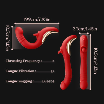 Sadie – 10 Tongue Licking &amp; 9 Thrusting G Spot Vibrator