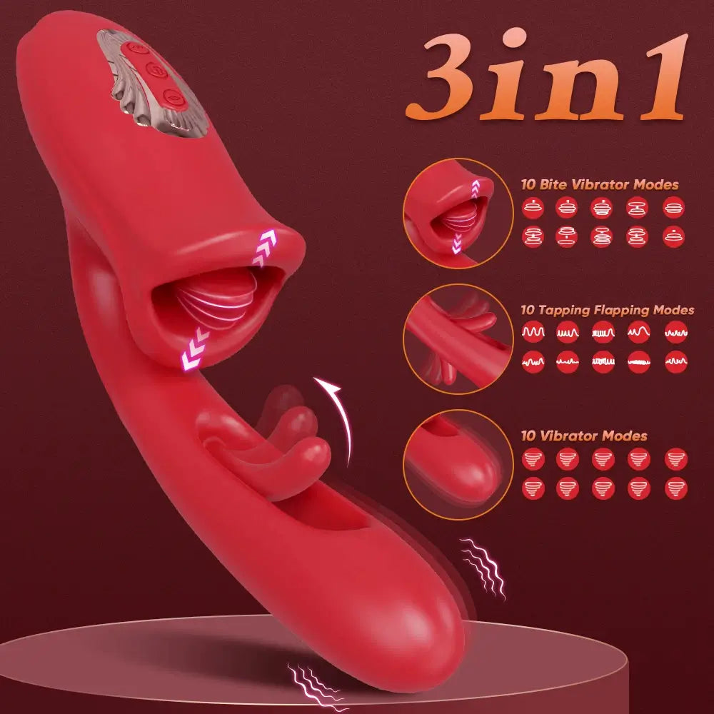 Vanessa – Rose Erotica Tapping &amp; Slapping Mouth Biting Vibrators with G Spot Stimulator