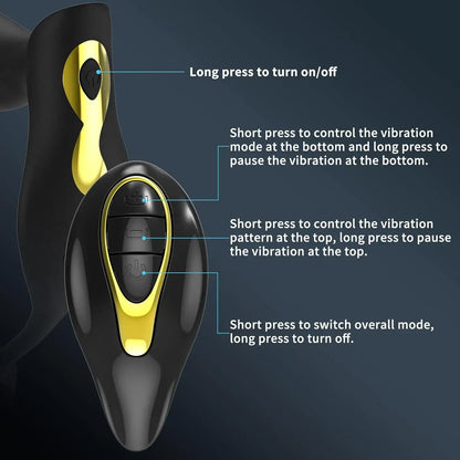 Vortex Thrusting Anal Vibrator Penis Cock Ring Wireless Remote Control