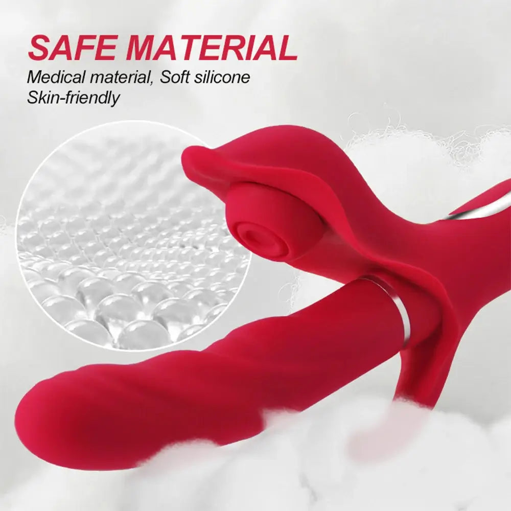 Ximena – 10 Thrusting &amp; 10 Flapping &amp; 10 Vibration 3-in-1 Thrusting Dildo Rabbit Vibrator
