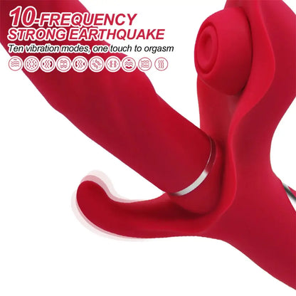 Ximena – 10 Thrusting &amp; 10 Flapping &amp; 10 Vibration 3-in-1 Thrusting Dildo Rabbit Vibrator