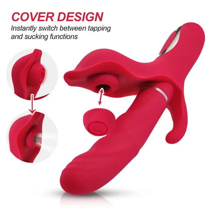 Ximena – 10 Thrusting &amp; 10 Flapping &amp; 10 Vibration 3-in-1 Thrusting Dildo Rabbit Vibrator