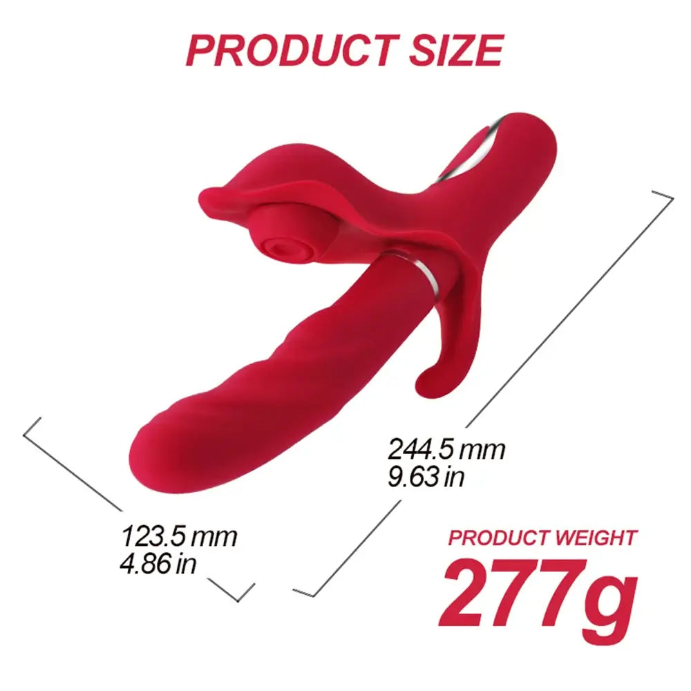 Ximena – 10 Thrusting &amp; 10 Flapping &amp; 10 Vibration 3-in-1 Thrusting Dildo Rabbit Vibrator