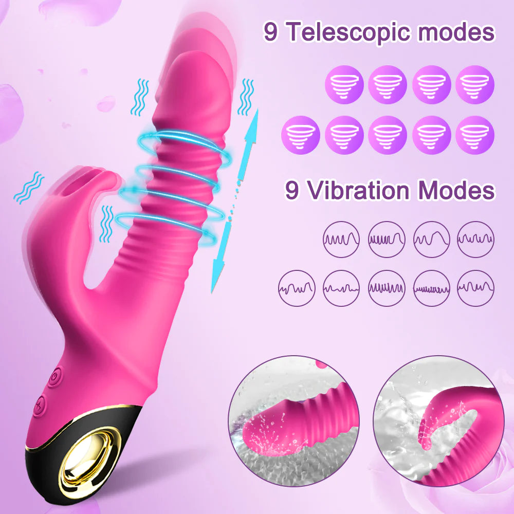 Triple Thrill – Thrusting &amp; Rotating G-Spot Rabbit Vibrator