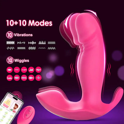 Katie – App Remote Control Wearable G Spot Dildo Vibrators with 10 Quickly Wiggling &amp; Vibrating Modes Vibrating Panties