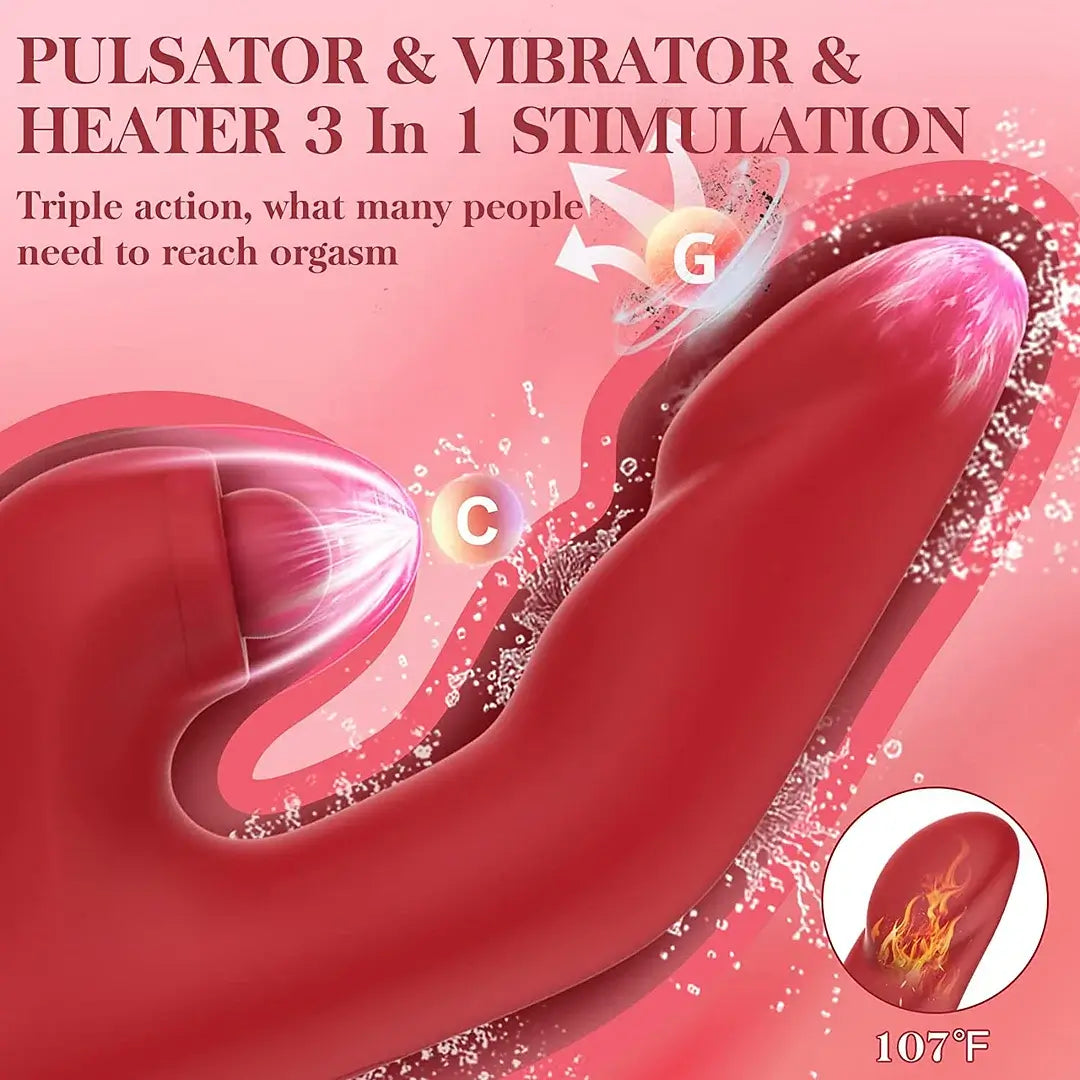 Amelia – 5 Tapping 10 Vibration Modes, Heated Massager Toys Thrusting Dildo G Spot Vibrator Pulsating Clitoral Stimulator