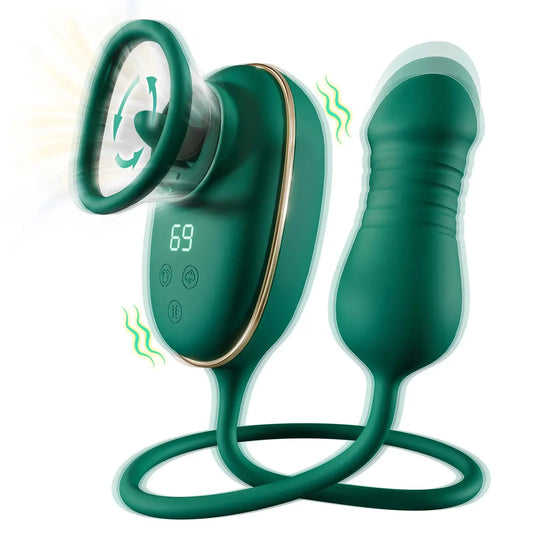 OpulaLuxe – Sucking Vibrator with Vibrating Licking Tongue &amp; Thrusting Vibrator