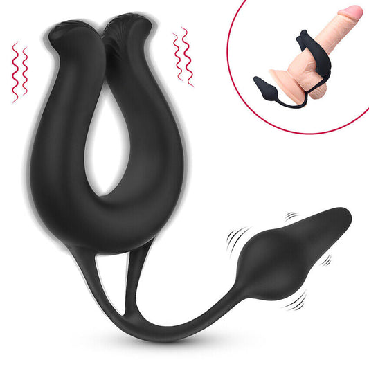 9-Mode Vibrating Cock Ring & Anal Plug